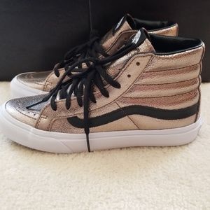 Vans Sk8 Hi Slim Metallic Leather Bronze